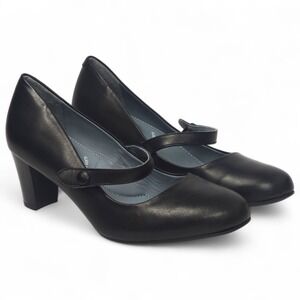 SKYPRO Flight Attendant Mary Jane Shoes Black Leather Comfort 7.5 US 38.5 EU